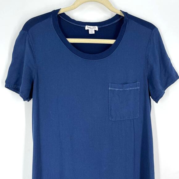 Splendid Blue Shirt Dress Women's Size Small Short Sleeves - Picture 3 of 9